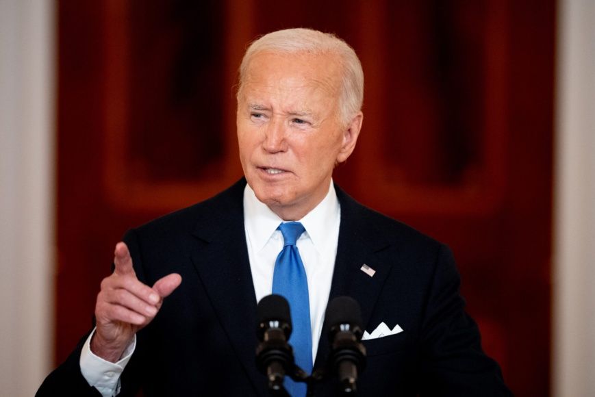 Le président Joe Biden prononce un discours à la Maison Blanche le 1er juillet 2024, à la suite de la décision de la Cour sup