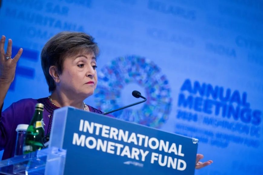 La directrice générale du Fonds monétaire international (FMI), Kristalina Georgieva, prononce un discours à Washington le 17 