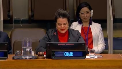 Mme Catharina Jannigje Lasseur lors de l'élection du président et des membres du Bureau de la 58ème session de la Commission 