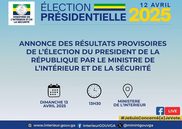 Présidentielle au Gabon : Résultats provisoires attendus ce dimanche 13 avril à 13h30
