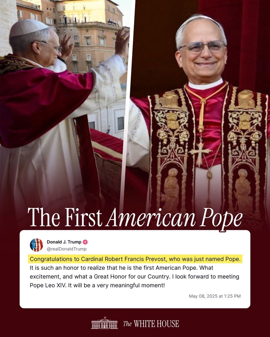 Vatican : Félicitations de Donald J. Trump au nouveau Pape Léon XIV