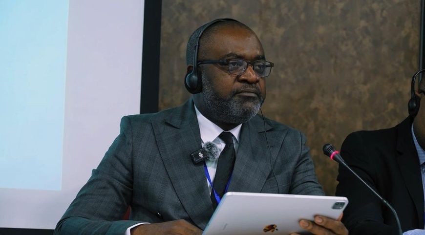 Le DSI, Okina Elenga Ngaporo, au cours de son exposé