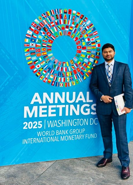 Ahraf Syed participant aux Assemblées annuelles du Groupe de la Banque mondiale et du FMI, 2025, Washington D.C.