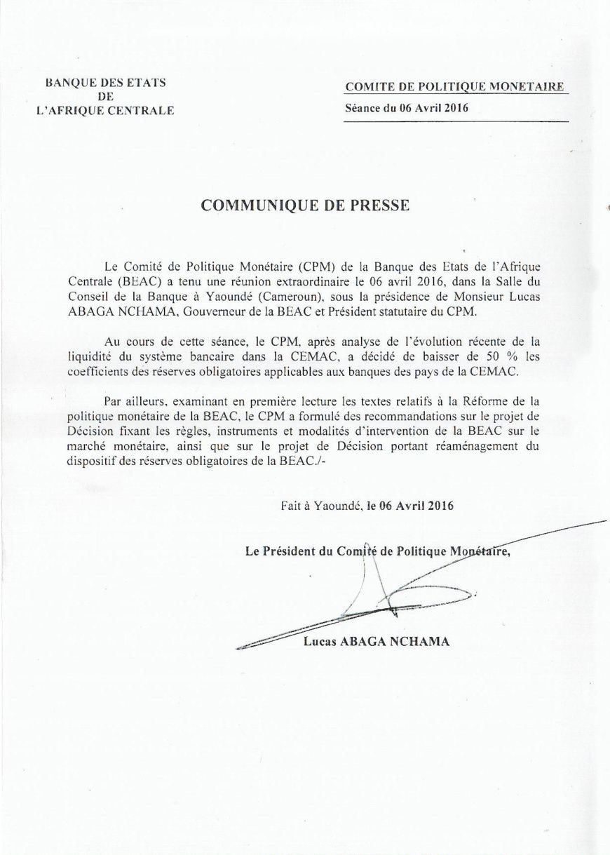 Réformes: Un nouveau système bancaire dans la zone CEMAC