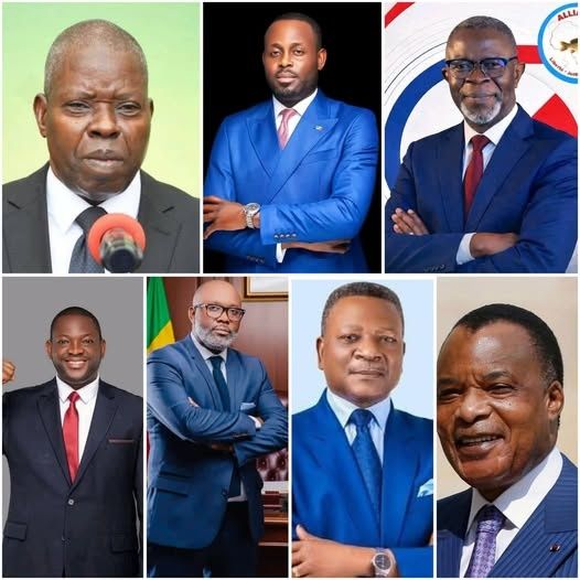 De gauche à Droite :Angios Engambé, Dave Mafoula, Mabio Mavoungou, Destin Gavet , Vivien Manangou, Joseph Kignoumbi et Sassou