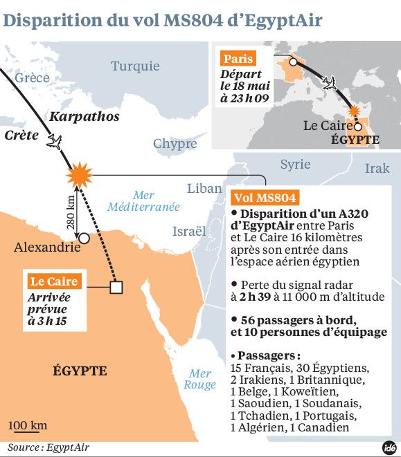 Entre attentat et accident, les questions autour du vol d’EgyptAir