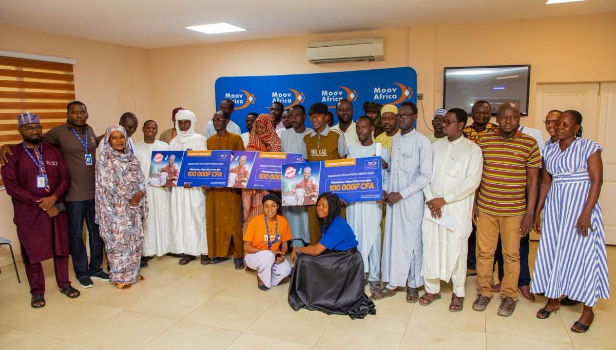 Tchad : Moov Africa récompense 40 gagnants avec un chèque de 100 000 FCFA pour la promo Hadiya