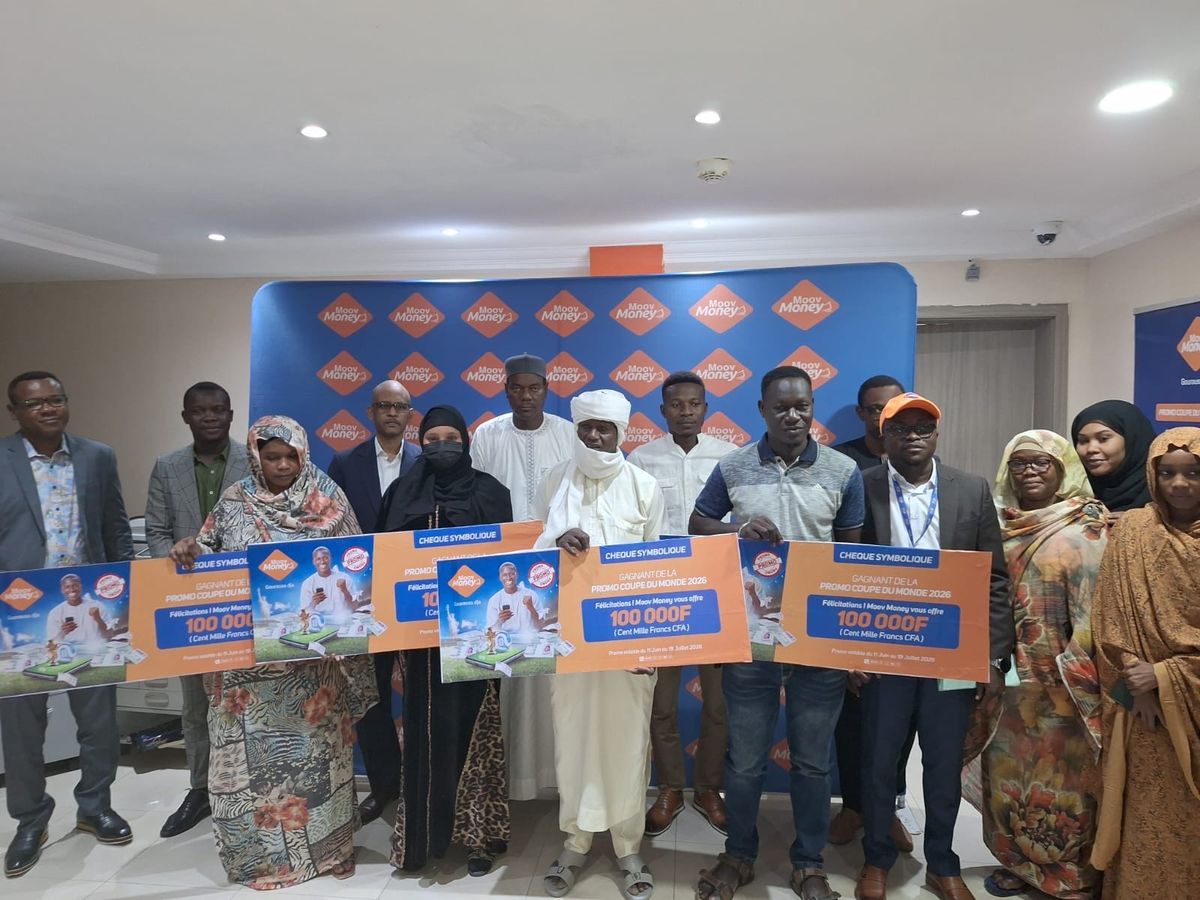 COUPE DU MONDE 2026 : Moov Money Tchad récompense 5 gagnants avec un chèque de 100 000 F CFA chacun