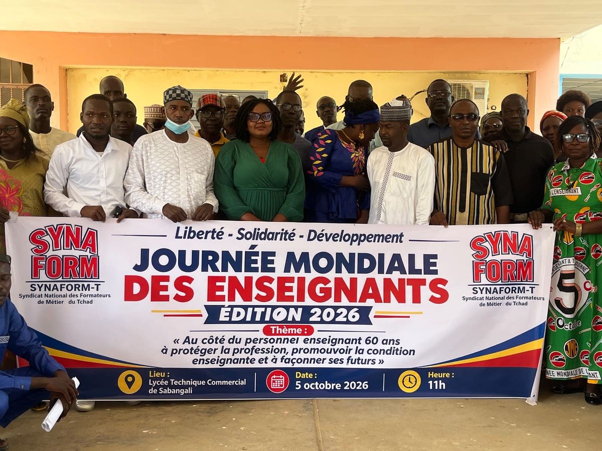 Journée mondiale des enseignants : le SYNAFORM-T exige des mesures concrètes pour valoriser la profession au Tchad