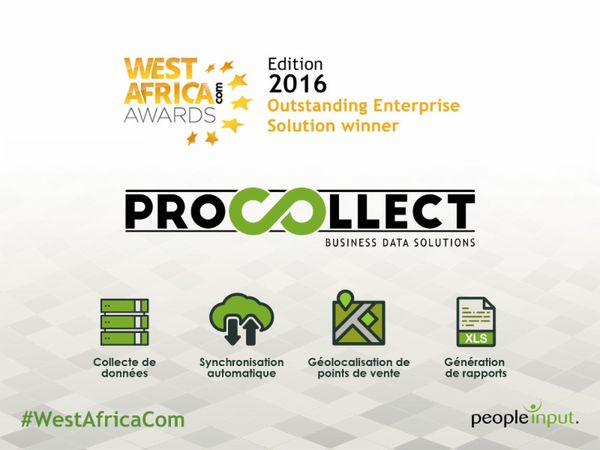 ProCollect, une solution innovante de collecte de données remporte le Trophée de la « Meilleure Solution pour Entreprises » aux West Africa Com Awards‏