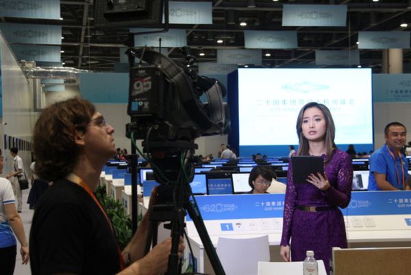 Foreign media staffs are preparing for their work in the media center of 11th G20 Summit, in Hangzhou, capital of east China'