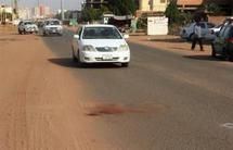 La route où a été tué le diplomate américain à Khartoum, le 1er janvier 2008