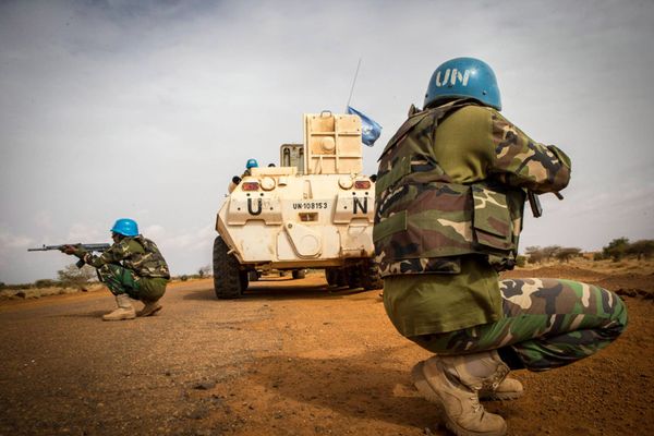 Des Casques bleus de la Mission de l’ONU au Mali (MINUSMA) lors d’une opération au sud-ouest de Gao. Photo MINUSMA/Harandane 