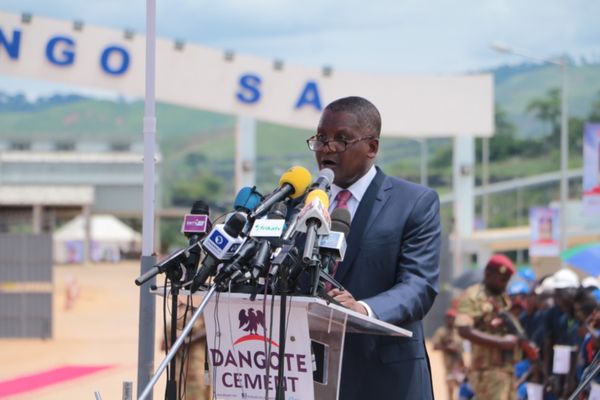 Le Pdg du Groupe Aliko Dangoté prononçant son discours de circonstance.