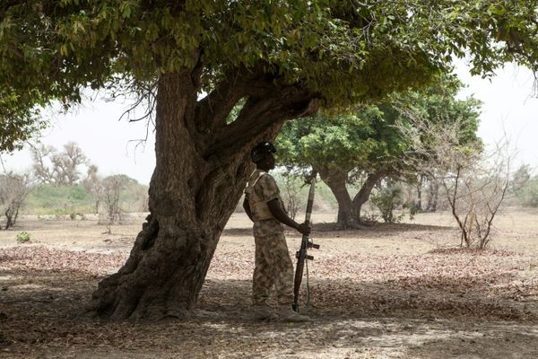 Un soldat nigérian en opération dans le nord-est du pays, près de Damasak, le 25 avril 2017 / © AFP/Archives / Florian PLAUCH