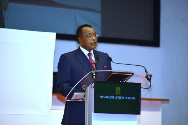 Denis Sassou N'Guesso s'adressant à la Nation