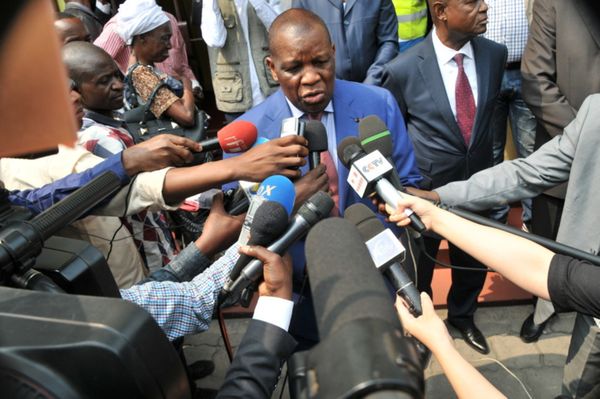 Henri Bouka face à la presse (photo d'archives)