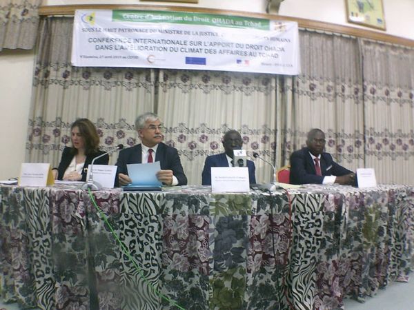 Une conférence internationale sur l'apport du droit OHADA dans l'amélioration du climat des affaires au Tchad, le 27 avril 20
