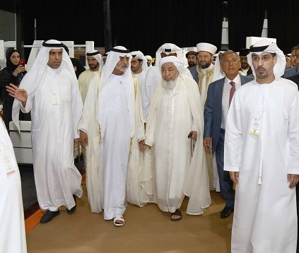 HE Sheikh Nahyan bin Mubarak Al Nahyan touring the WTS collocating exhibition, accompanied by Dawood Al Shezawi, Chairman of 
