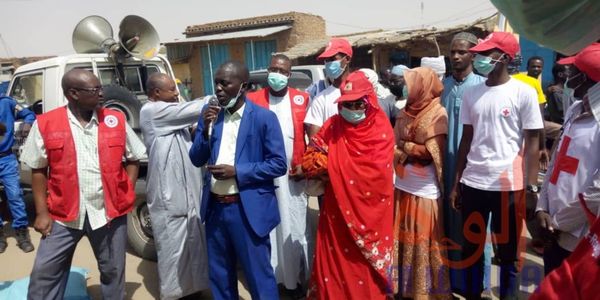 Tchad - Covid-19 : La Croix-rouge s'implique dans la sensibilisation. © Abba Issa/Alwihda Info
