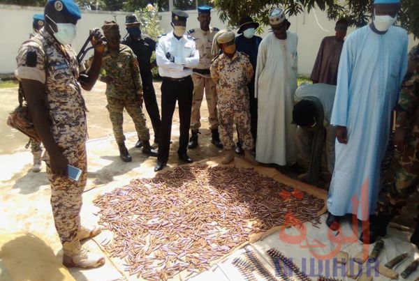 Tchad : au Logone Oriental, des armes et munitions saisies lors d'une course-poursuite. © Frédéric Ngardodim/Alwihda Info