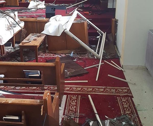 Dégâts causés à l’église adventiste de Boucherieh à Beyrouth, au Liban, après l’explosion du 4 août 2020. © Rick McEdward/MEN