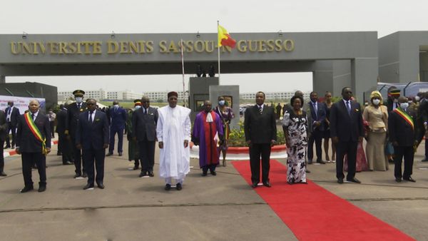 Les chefs d'Etat à l'inauguration de l'université Denis Sassou N'Guesso.