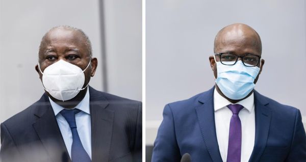 Laurent Gbagbo et Charles Blé Goudé lors de l'audience tenue à la Cour pénale internationale le 31 mars 2021 pour le prononcé