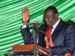 Michel Djotodia lors de sa prestation de serment, le 18 août 2013 à Bangui. AFP PHOTO/STRINGER