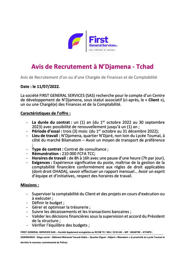 Avis de recrutement FGS