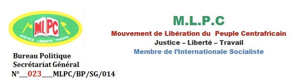Centrafrique : Le MPLC réagit face aux contre-vérités propagées par la presse contre Ziguélé