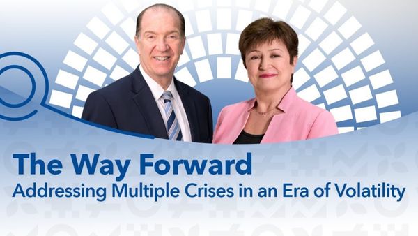 Le président de la Banque mondiale, David Malpass, s'exprime lors d'une conférence de presse à l'occasion des assemblées annu