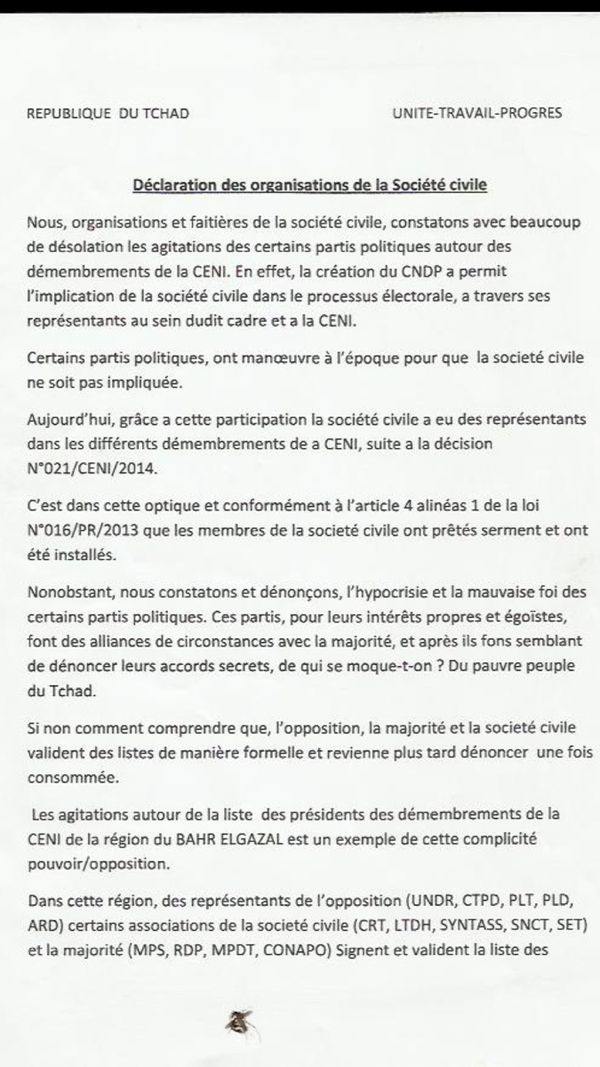 Tchad : Les organisations de la société civile haussent le ton