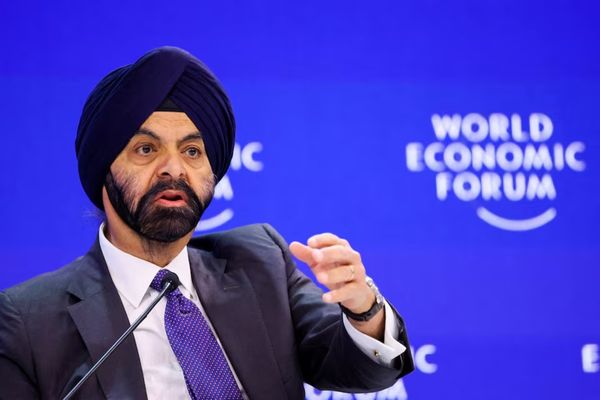 Le président du Groupe de la Banque mondiale, Ajay Banga, participe à la 54ème réunion annuelle du Forum économique mondial, 