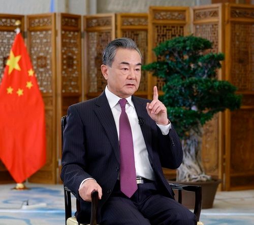 M. Wang Yi, membre du Bureau politique du Comité central du Parti communiste chinois et ministre des Affaires étrangères. © M