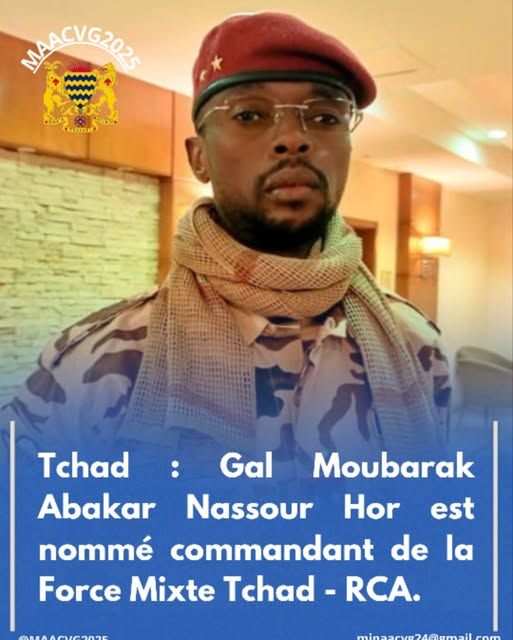 Tchad : Le Général Moubarak Abakar Noussour Hor est nommé Commandant de la Force Mixte RCA - TCHAD.