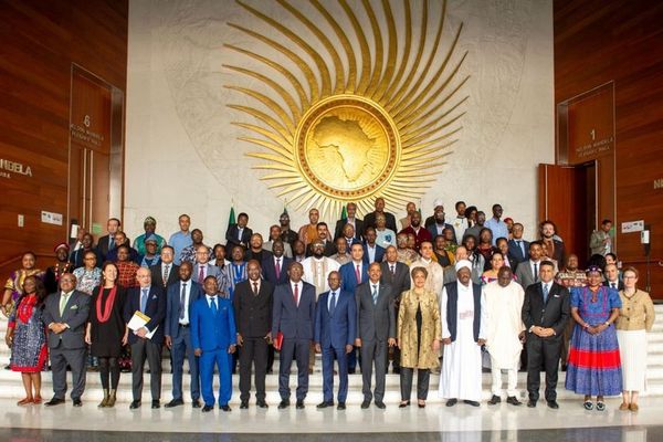 Dignitaires à l'UA, à l'occasion de la Journée de l'Afrique. Photo : au.int