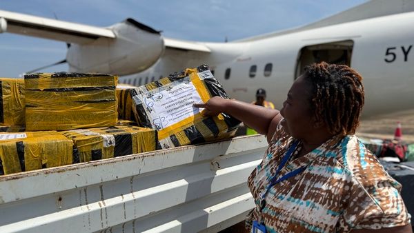 RCA : Réception du dernier convoi logistique électoral à Bangui en provenance de Chine