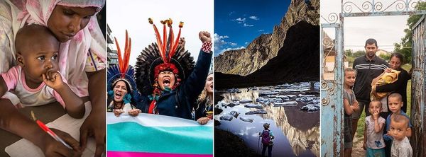 Les droits de l’homme sont positifs, essentiels et réalisables. Photo : de gauche à droite : ONU/Harandane Dicko, NurPhoto, B