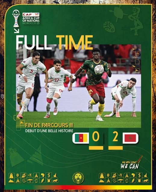 CAN 2025 : Le Cameroun écarté par le Maroc en quart de finale