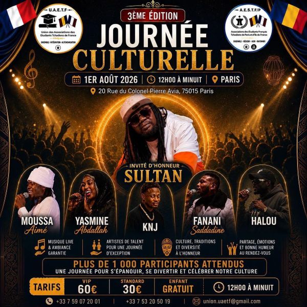 Paris : la 3ᵉ édition de la Journée Culturelle Tchadienne prévue le 1er août 2026