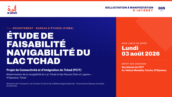 Tchad : Sollicitation à manifestation d'intérêt pour une étude de faisabilité (Projet PCIT)