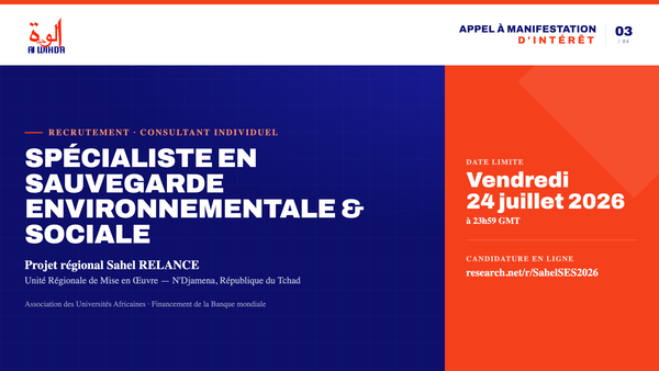Projet Sahel RELANCE : Avis à Manifestation d'Intérêt pour un Spécialiste en Sauvegarde Environnementale & Sociale