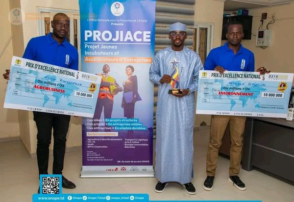Tchad - ONAPE : deux jeunes entrepreneurs du PROJIACE honorés au Prix National d’Excellence