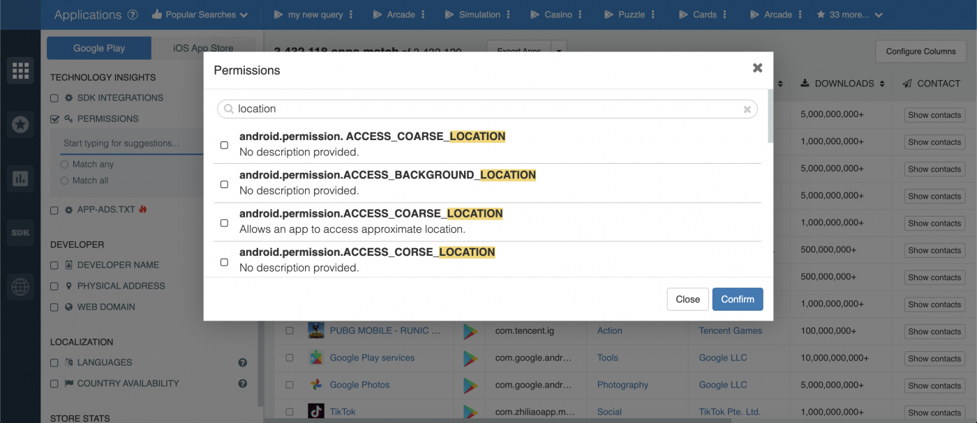 42matters Permissions Filter — X-Mode Controversy.