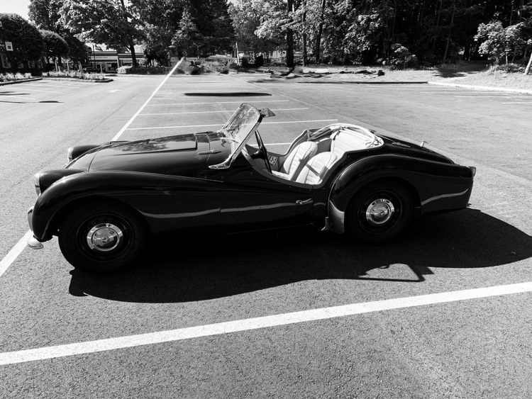 A car sitting in a parking lot
