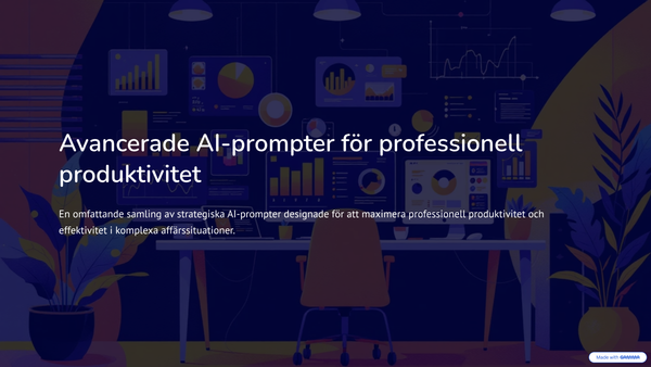 Avancerade AI-prompter för professionell produktivitet som sparar tid varje dag