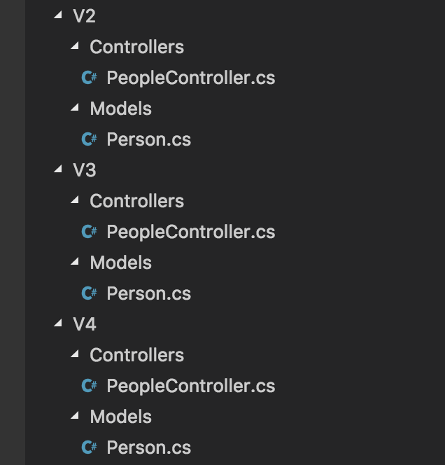separate version folders