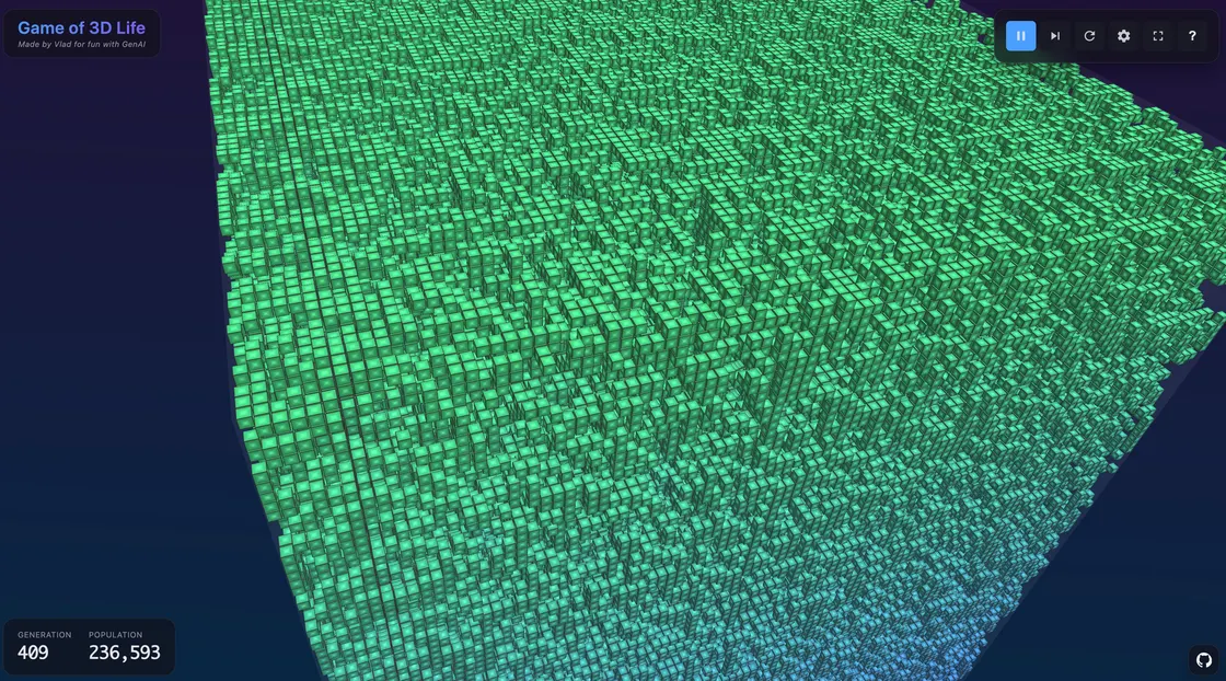 Game of 3D Life: Conway's Cellular Automaton with WebGPU