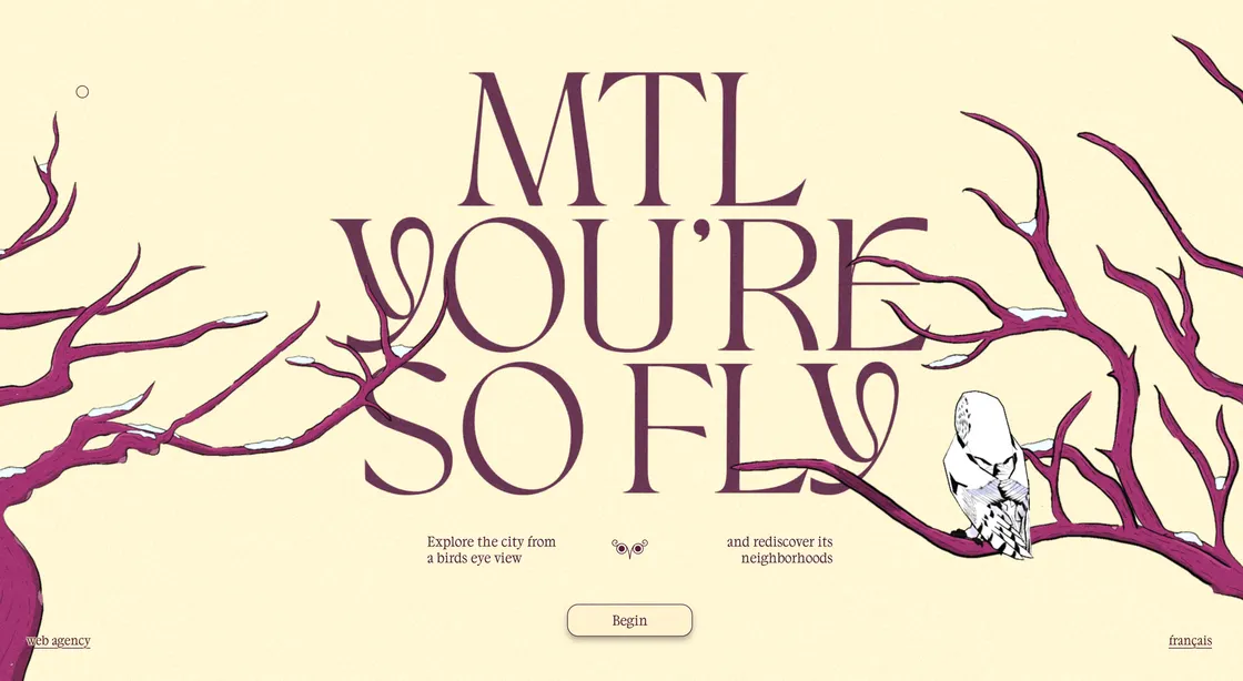 MONTREAL: A Snowy Owl Guides You Through a Hand-Illustrated WebGL City